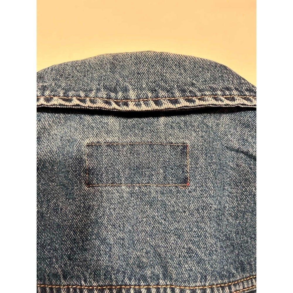 Wrangler Hero Mens Denim Trucker Jacket Medium Wash Blue Cotton Size Small - Picture 7 of 9